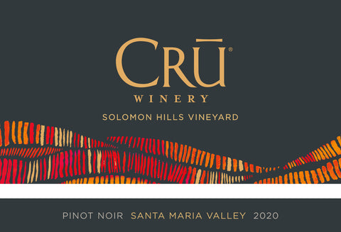 2020 Cru Winery Pinot Noir, Solomon Hills Vyd, Santa Maria Vly
