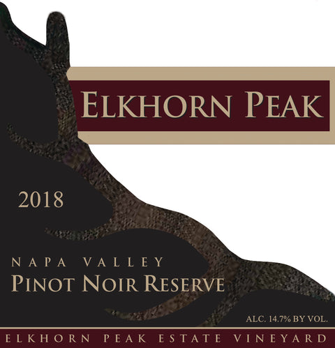 Elkhorn Peak Cellars 2018 Reserve Pinot Noir, Estate Grown, Napa Valley