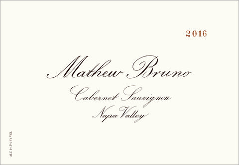 2016 Mathew Bruno Wines Napa Valley Cabernet Sauvignon