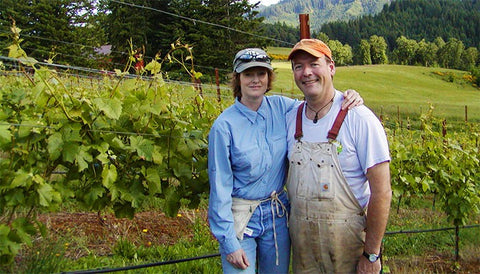 Terry and Sue Brandborg in their Umpqua Valley Vineyard