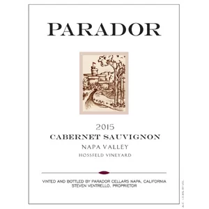 2015 Parador Cellars Cabernet Sauvignon, Hossfeld Vyd, Napa Vly